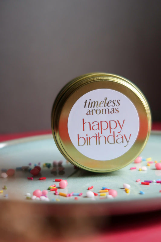 Happy Birthday Travel Tin Candle